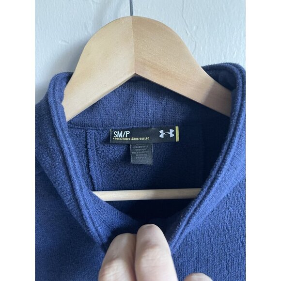 Under Armour Loose Fit Blue 1/4 Zip Fleece - Picture 4 of 8
